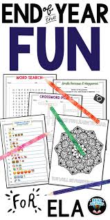 This Download Contains 10 Fun Activities For The End Of The School Year Middle School Ela Activities Middle School English Language Arts Middle School English