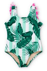 Mint Cabana Botanical Scoop Swimsuit W Fringe