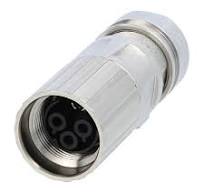 M17 Cable connector straight Socket Crimp connection, Number of poles 3+PE  Cable outlet straight, Clamping range 8.0 mm - 10.0 mm