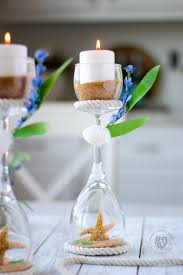 I saw this project online and wanted to recreate it but i did not have all of the items suggested. Wine Glass Candle Holders Gorgeous Home Decor Or Centerpiece