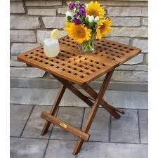 Roseland Folding Solid Wood Side Table Side Table Wood Patio Side Table Outdoor Side Table