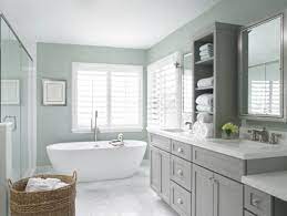 Light green and gray bathroom. 23 Ideas For Beautiful Gray Bathrooms
