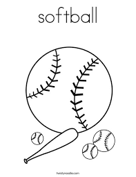 Free printable softball coloring pages for kids that you can print out and color. Softball Coloring Page Twisty Noodle