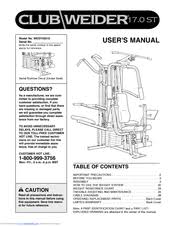 Weider Club 17 0st Manuals