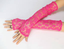 Extra Long Pink Lace Gloves Belly Dance Costume Accessories - Etsy UK