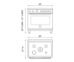 36 inch dual fuel range, 5 burner