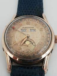 Movado Triple Date Moonphase Calestograf R 64928 Herren 1950 1959 Vintage Uhren Reisebox Uhr