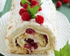 Buche A La Framboise Et Au Chocolat Blanc Recette Chocolat Blanc Recette Recettes De Gateau