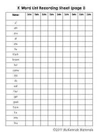 Sight Word Assessment And Progress Monitoring Pack With Student Tracking Charts