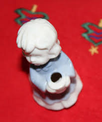 Candle Holder Mini Taper Caroler Figurine Berman And Anderson Porcelain Vintage Antigo Trunk