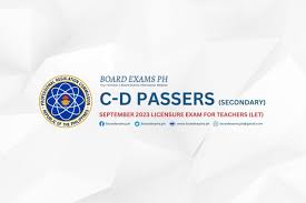 C-D PASSERS SECONDARY: September 2023 Licensure Examination for Teachers  (LET) Results