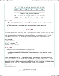 proper weight for height and age ppt download