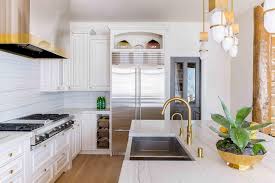 Taogift self adhsesive vinyl film black brushed metal stainless steel contact paper for dishwasher fridge refrigerator stove appliances kitchen cabinets countertops walls backplash. Steel And Brass Range Hood With Light Gray Quartz Slab Backsplash Contemporary Kitchen