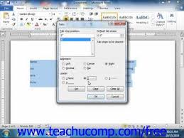 Word 2010 Tutorial Using The Tabs Dialog Box Microsoft Training Lesson 11 2 Youtube