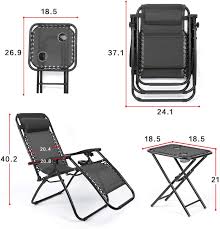 1*gravity recliner chair clip side tray table cup holder sun lounger outdoor use. Patio Seating Yard And Camping Flamaker Zero Gravity Chairs Outdoor Folding Recliners Adjustable Lawn Patio Lounge Chair With Side Table And Cup Holders For Poolside Black Patio Furniture Accessories