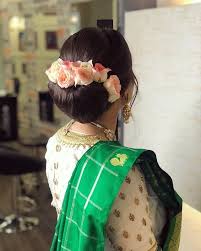 Schon Salon On Instagram Today S Hairstyle For Her Baby Shower Function Dressed In I Designer Blouse Patterns Elegant Blouse Designs Wedding Blouse Designs