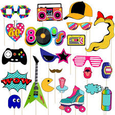 Amazon Com Luoem 21pcs 80s Photo Booth Props Funny Birthday Party Photo Props Wooden Sti Photo Booth Props Birthday Birthday Party Props 80s Party Decorations