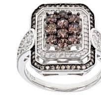 White, Mocha, And Brown Cubic Zirconia Rhodium Over Silver Ring 2.41ctw