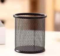 Desktop Table Promotion Custom Multi Purpose Single Stand Office Mesh Metal  Black Pencil Cup Pen Holder