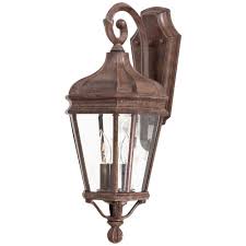 The Great Outdoors By Minka Lavery Harrison 2 Light Vintage Rust Outdoor Wall Lantern Sconce 8691 61 The Home Depot