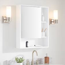 Featuring A Bright White Finish The Teague Medicine Cabinet Is A Lovely Addition T Small White Bathroom Cabinet White Medicine Cabinet White Bathroom Cabinets