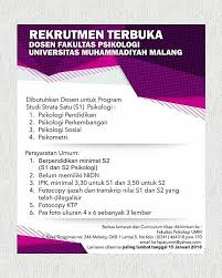 Maybe you would like to learn more about one of these? Lokermalang Rekrutmen Terbuka Dosen Fakultas Psikologi Facebook