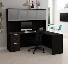 Free shipping to anywhere in the us. 71 X 62 Deep Gray Black L Shaped Desk Hutch By Bestar Officedesk Com