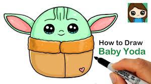 How to draw baby yoda. How To Draw Baby Yoda Easy Squishmallows Youtube