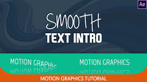 This template utilized the free cinema 4d lite software that comes bundled with after effects cc. Smooth Text Intro In After Effects Complete After Effects Tutorials Youtube