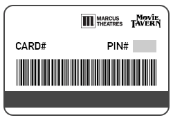 Flip the card over to the side with the black strip and read the fine print on the back of the card. Marcus Theatres