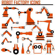 Robot Factory Icons Vector Illustration Robot Factory Factory Icon Maker Fun Factory