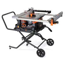 Wen 15 Amp 10 In Jobsite Table Saw With Rolling Stand Best Table Saw Jobsite Table Saw Best Portable Table Saw