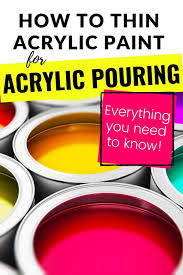 This means that even with water added to the paint in the same quantity as watercolor, it will be far less translucent. How To Thin Acrylic Paint For Acrylic Pouring Everything You Need To Know Acrylic Acrylic Painting Acrylic Pouring