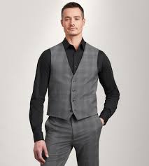 Grey Plaid Suit Vest