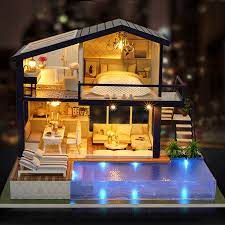 For as little as $500 you can buy the plans for a diy kit home that you can finish to your own specs. Diy House With Furniture Children Adult Miniature Wooden Doll House Model Building Kits Dollhouse Toy Time Apartment Wish