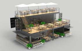 Cafe Container Restaurant 3d Model Rooftop Restaurant Design Container Cafe Shipping Container Cafe