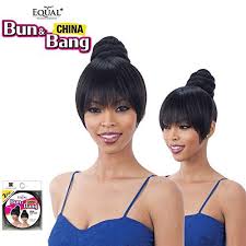 Bp is ponytail pocket bun combined with bang to make it easy to create a beautiful salon style within a minute. Amazon Com Swirl Bun Bang 1 Jet Black Freetress Equal Synthetic Bun China Bang Beauty