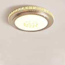 Round Slim Panel Flush Mount Light Modern Crystal Led Ceiling Light With White Lighting For Study Room Beautifulhalo Com