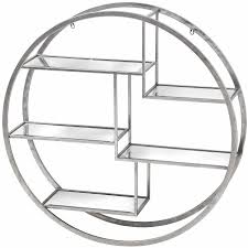 Choose the shelving unit design you love. Large Circular Silver Wall Hanging Multi Shelf Unit With Glass Shelves