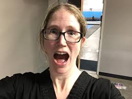 Self-defense student lands punch