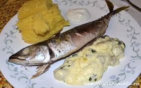 Grilled Fresh Mackerel Champignons A La Creme Polenta Yoghurt Garlic Sauce Fish Recipes Food Garlic Sauce
