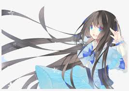 African young woman with long hair wearing small bandage black dress on blue background. Google Image Result For Http Anime Black Hair Blue Eyes Female Pokemon Free Transparent Png Download Pngkey