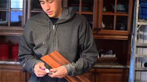 The best way to fasten the molding is with glue and brad nails. Kitchen Cabinets Crown Moulding Installation Youtube