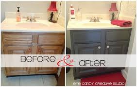Here's an easy diy kitchen update with painted kitchen cabinets. Home How To Repaint A Bathroom Cabinet Painting Bathroom Cabinets Bathroom Cabinets Diy Diy Bathroom