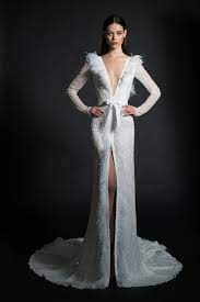 Inbal Dror Wedding Dresses By Season Inbal Dror Wedding Dresses Wedding Dress Long Sleeve Wedding Dress With Feathers