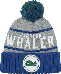 Hartford Whalers Mitchell Ness Nhl The High 5 Vintage Cuffed Premium Knit Hat W Pom By Mitchell Ness 22 00 Pro Knitted Hats Hartford Whalers Knitting