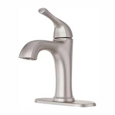 Matching fixtures come in a variety of finishes, from stainless steel to rustic bronze. Pfister Ladera Single Hole Single Handle Bathroom Faucet In Spot Defense Brushed Nickel Lf 042 Lrgs The Home Depot