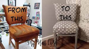 Though the finish is nearly perfect, the seat fabric is boring and filthy. Diy How To Reupholster Or Upholster An Old Chair Youtube