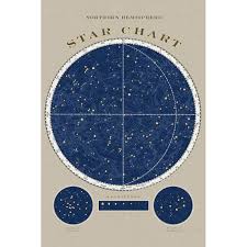 Northern Hemisphere Star Chart Graphic Art On Wrapped Canvas