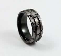 Black Tungsten Wedding Band Brushed Silvertire Tread Design Etsy In 2021 Black Tungsten Wedding Band Tungsten Wedding Bands Titanium Wedding Rings